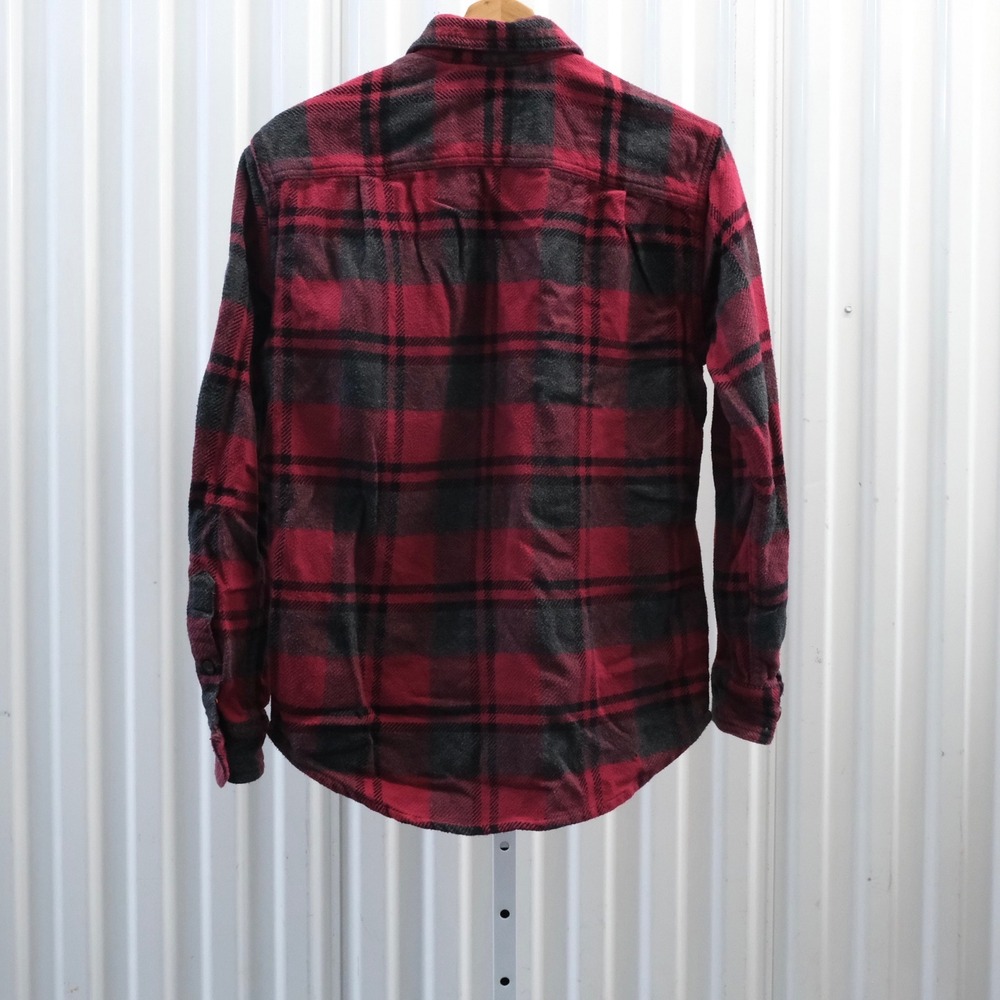 Outdoor Life Mens‎ Size Small Red Gray Plaid Flannel Button Down Shirt - Picture 2 of 8